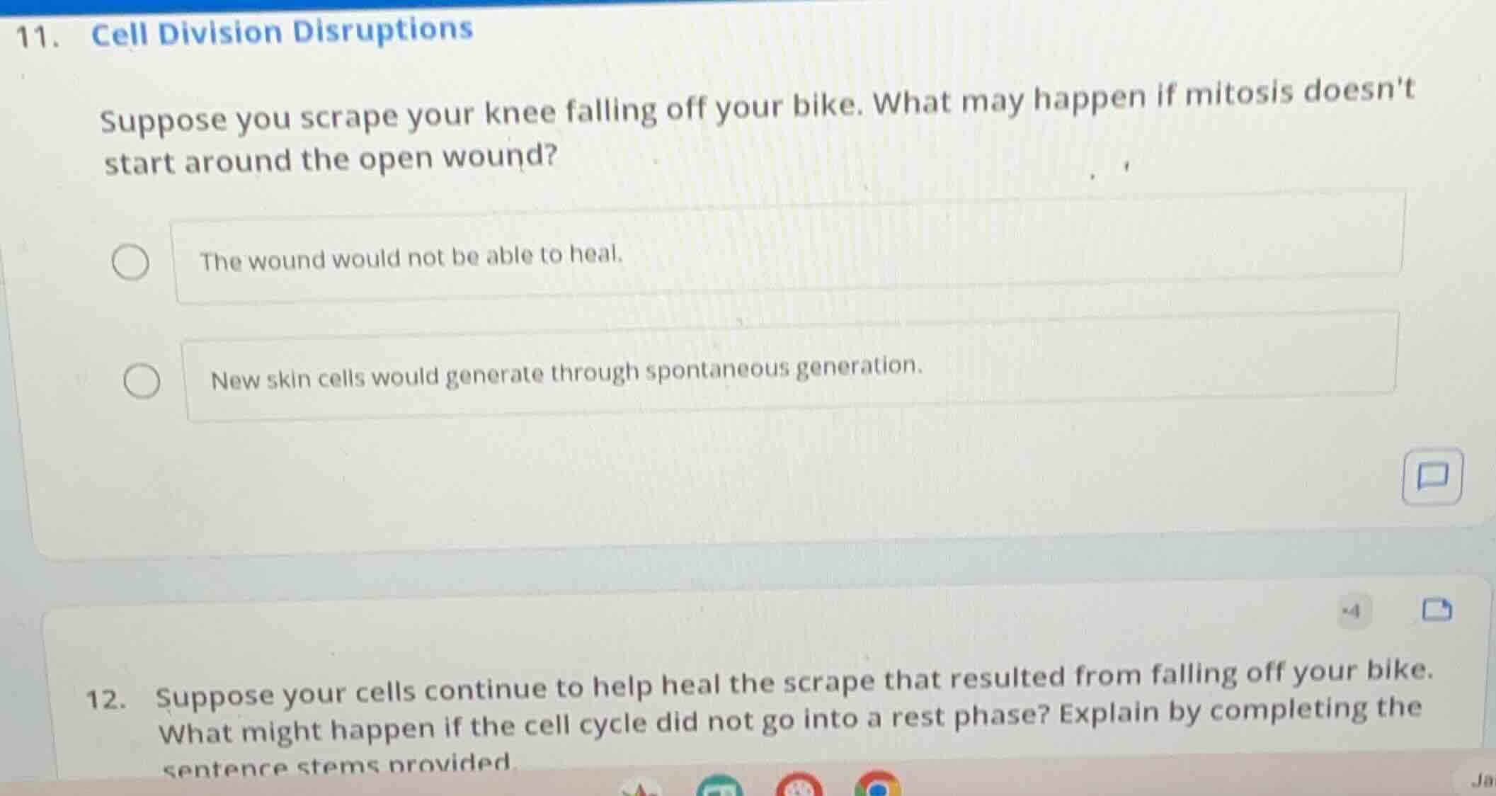 11. cell division disruptions suppose you scrape your knee falling off …