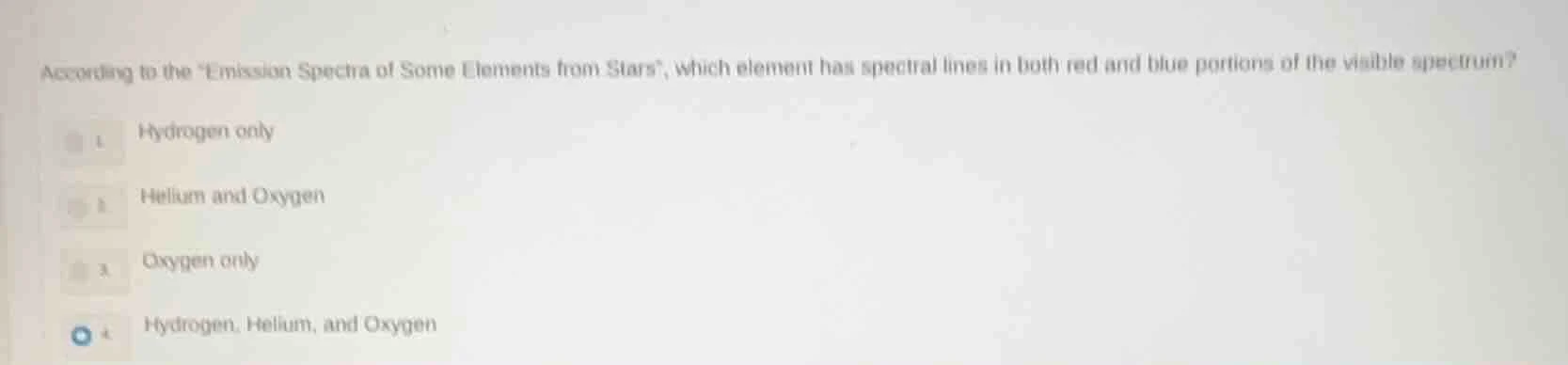 according to the “emission spectra of some elements from stars”, which …