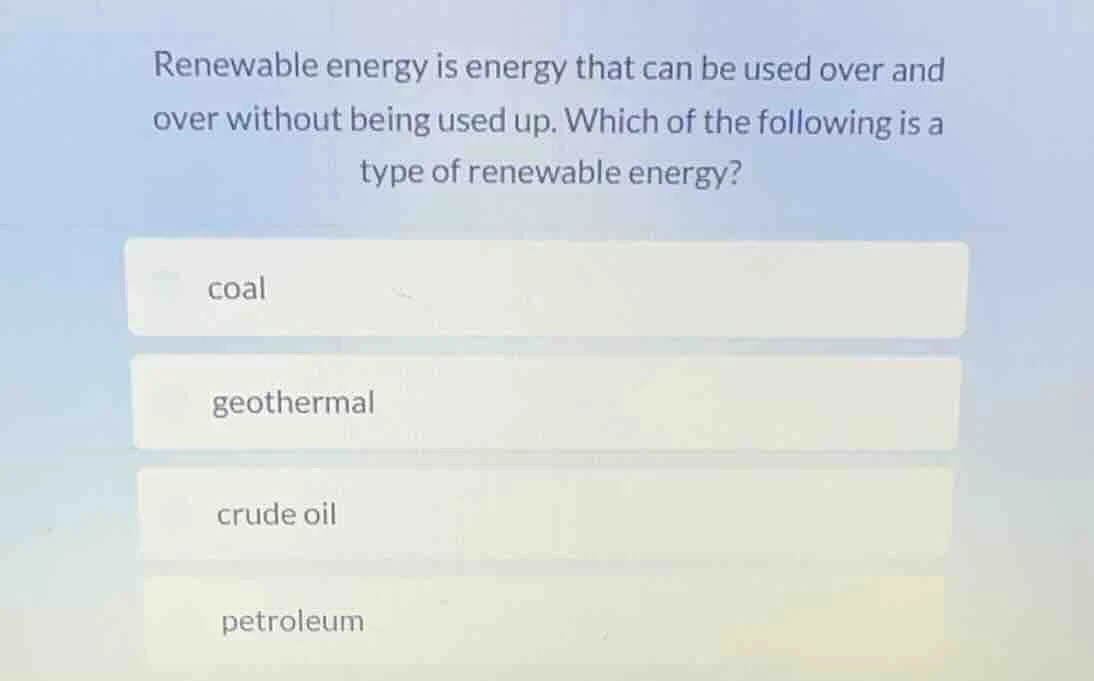 renewable energy is energy that can be used over and over without being…