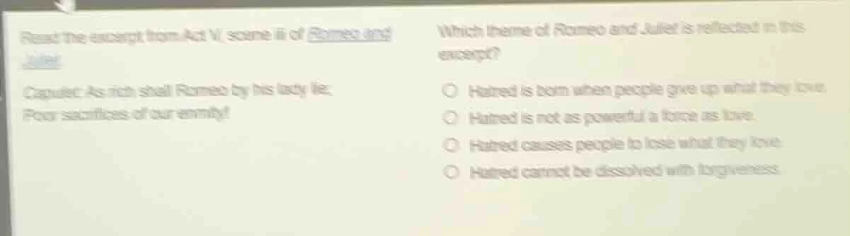 read the excerpt from act vi, scene ii of romeo and juliet. capulet: as…