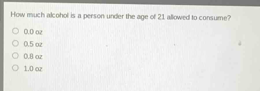 how much alcohol is a person under the age of 21 allowed to consume? 0.…