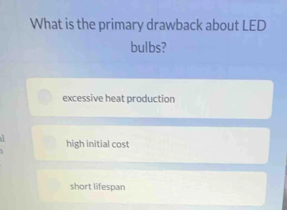 what is the primary drawback about led bulbs? excessive heat production…