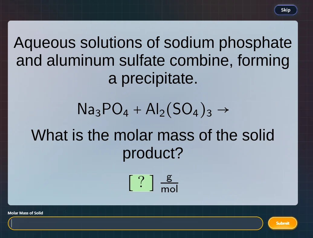 aqueous solutions of sodium phosphate and aluminum sulfate combine, for…