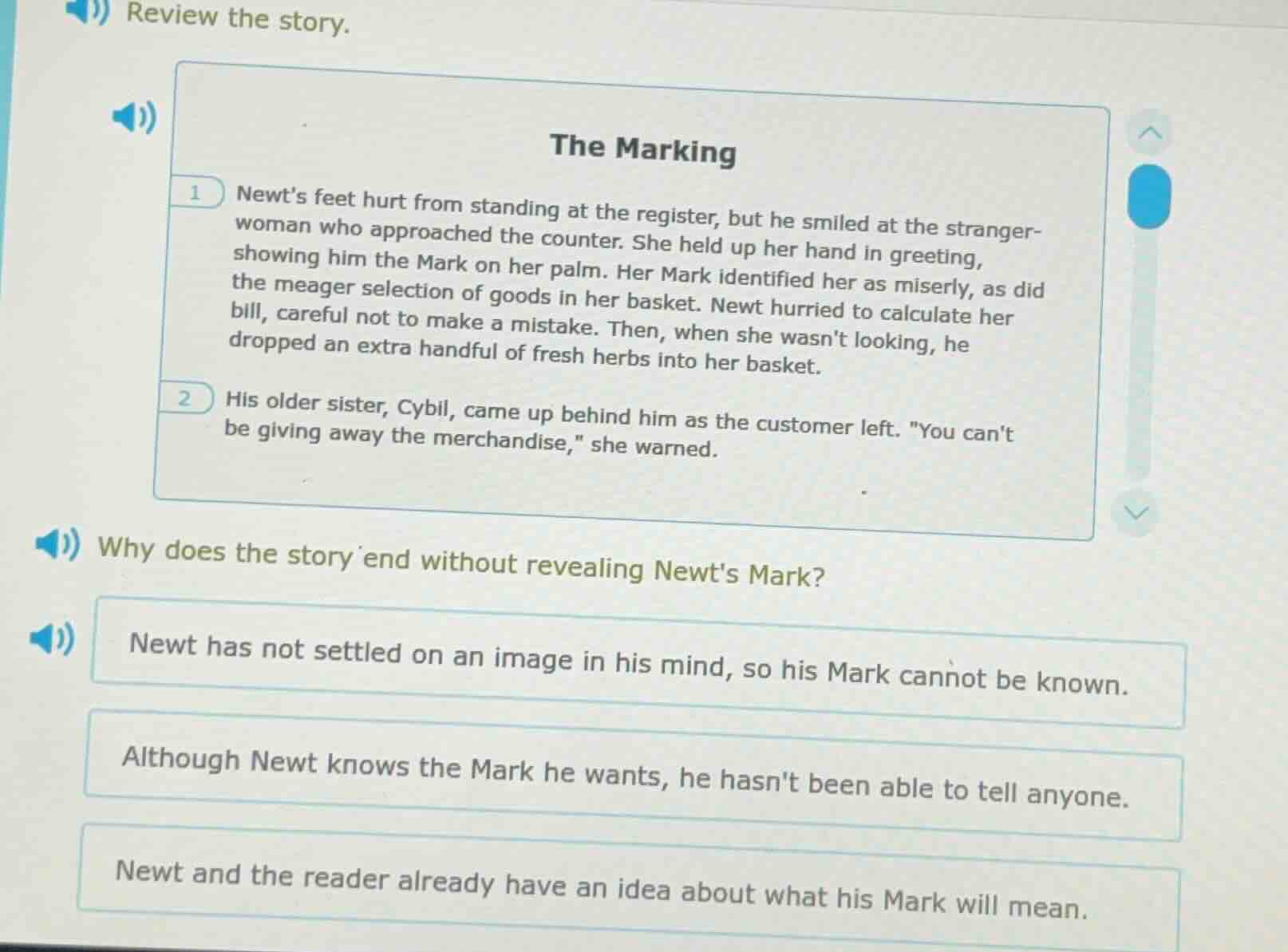 review the story. the marking 1 newts feet hurt from standing at the re…