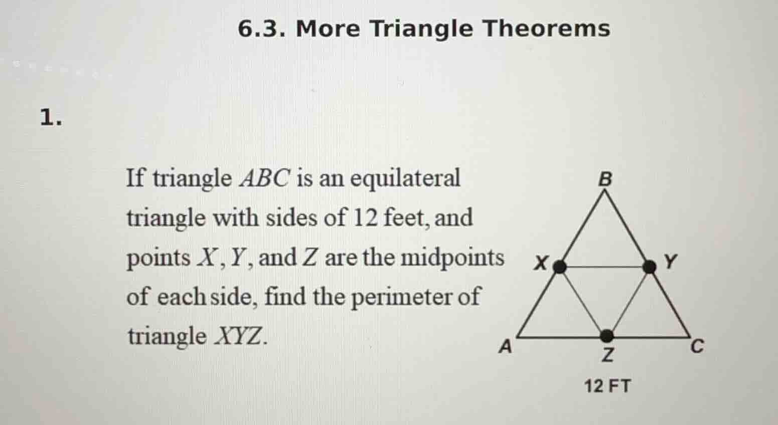 6.3. more triangle theorems 1. if triangle ( abc ) is an equilateral tr…