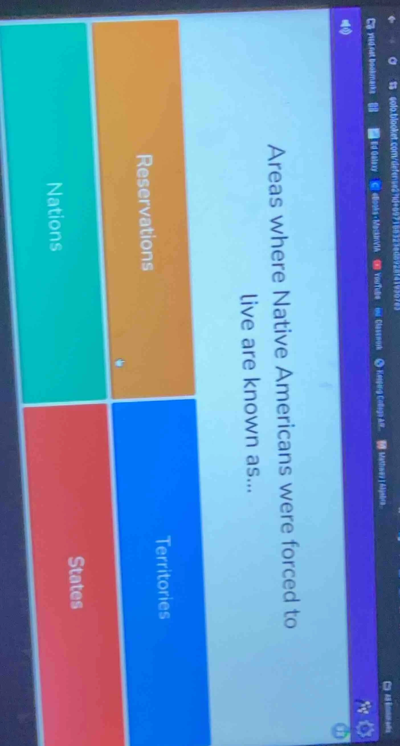 areas where native americans were forced to live are known as... reserv…
