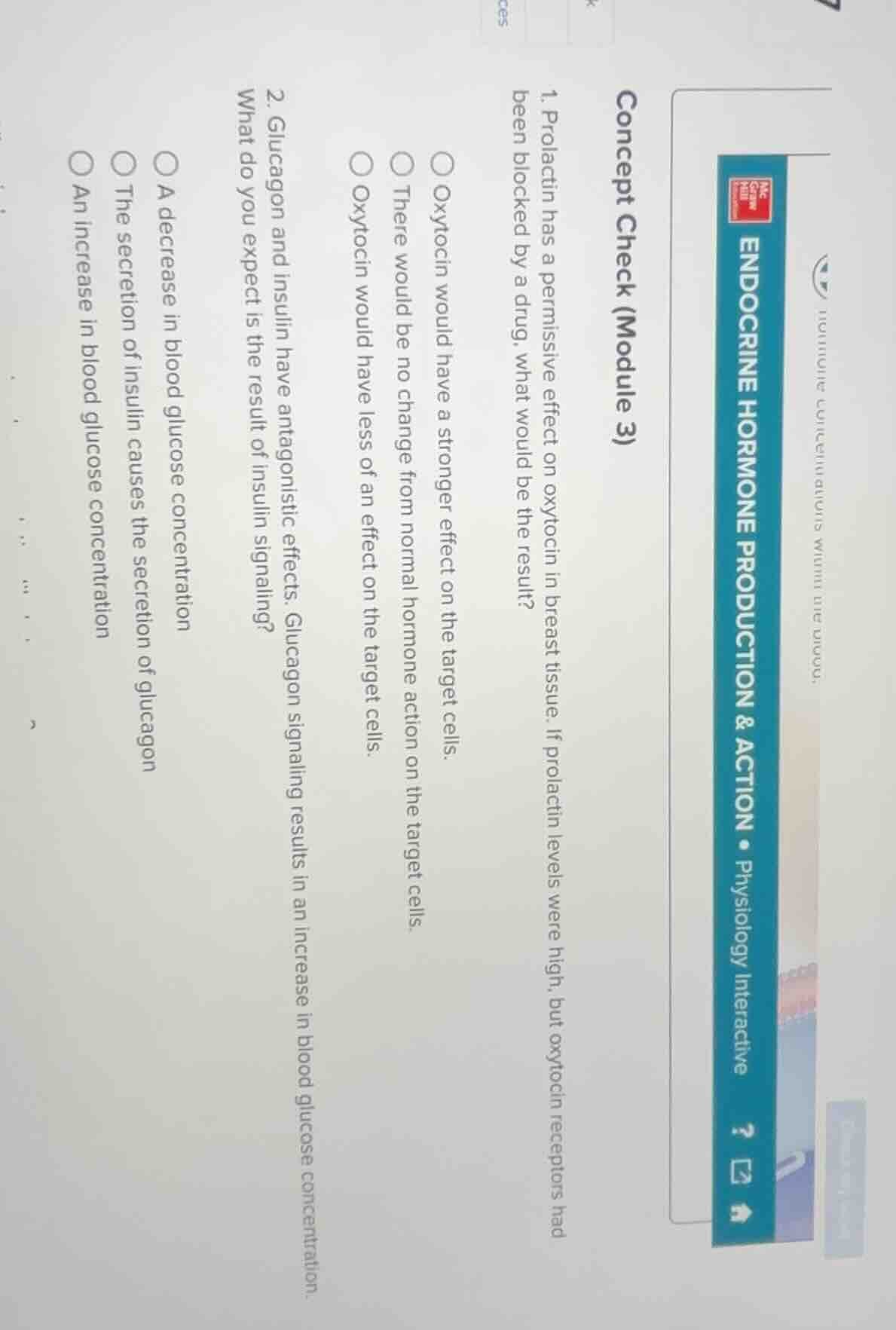 concept check (module 3) 1. prolactin has a permissive effect on oxytoc…