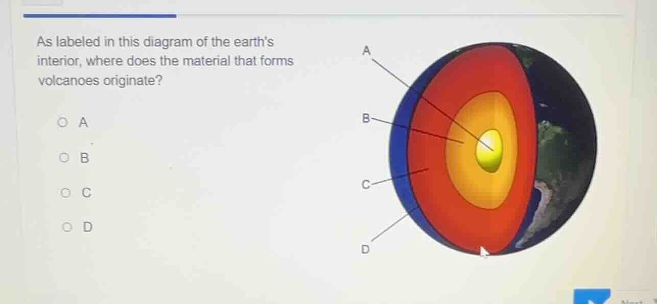 as labeled in this diagram of the earths interior, where does the mater…
