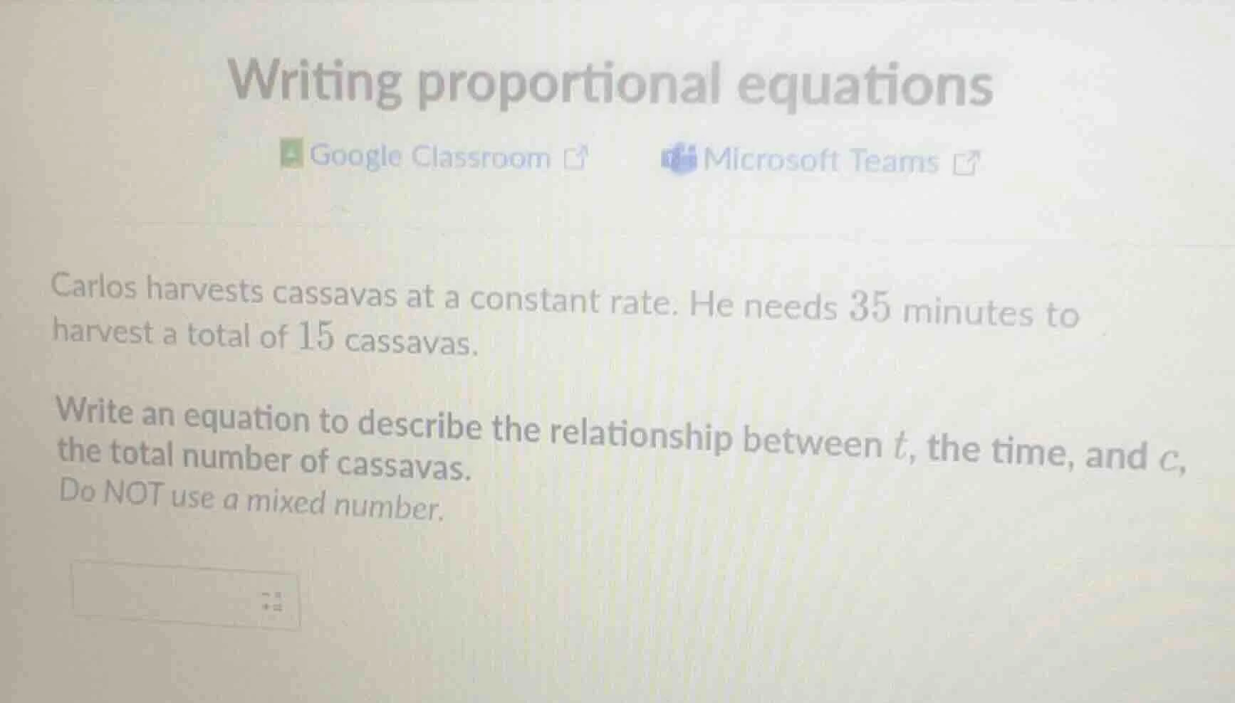writing proportional equations google classroom microsoft teams carlos …