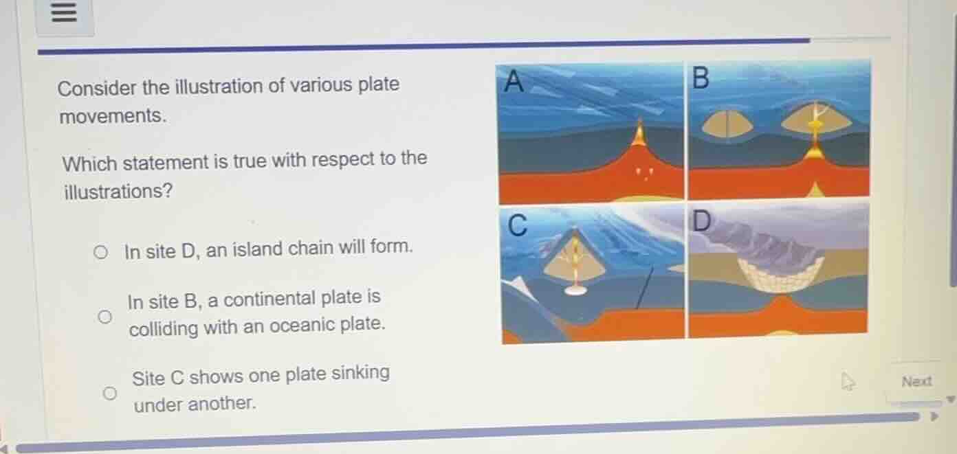 consider the illustration of various plate movements. which statement i…