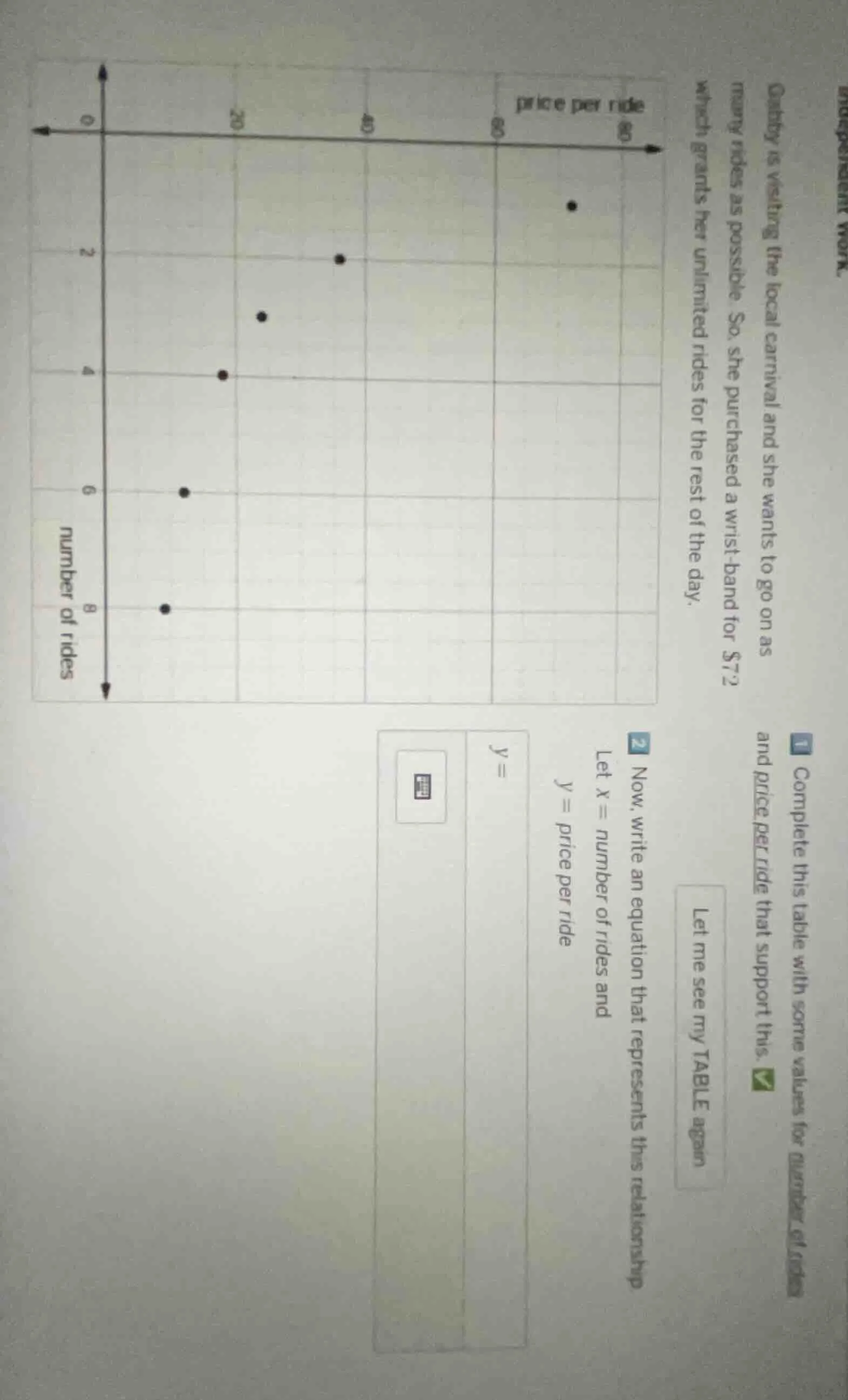 gabby is visiting the local carnival and she wants to go on as many rid…