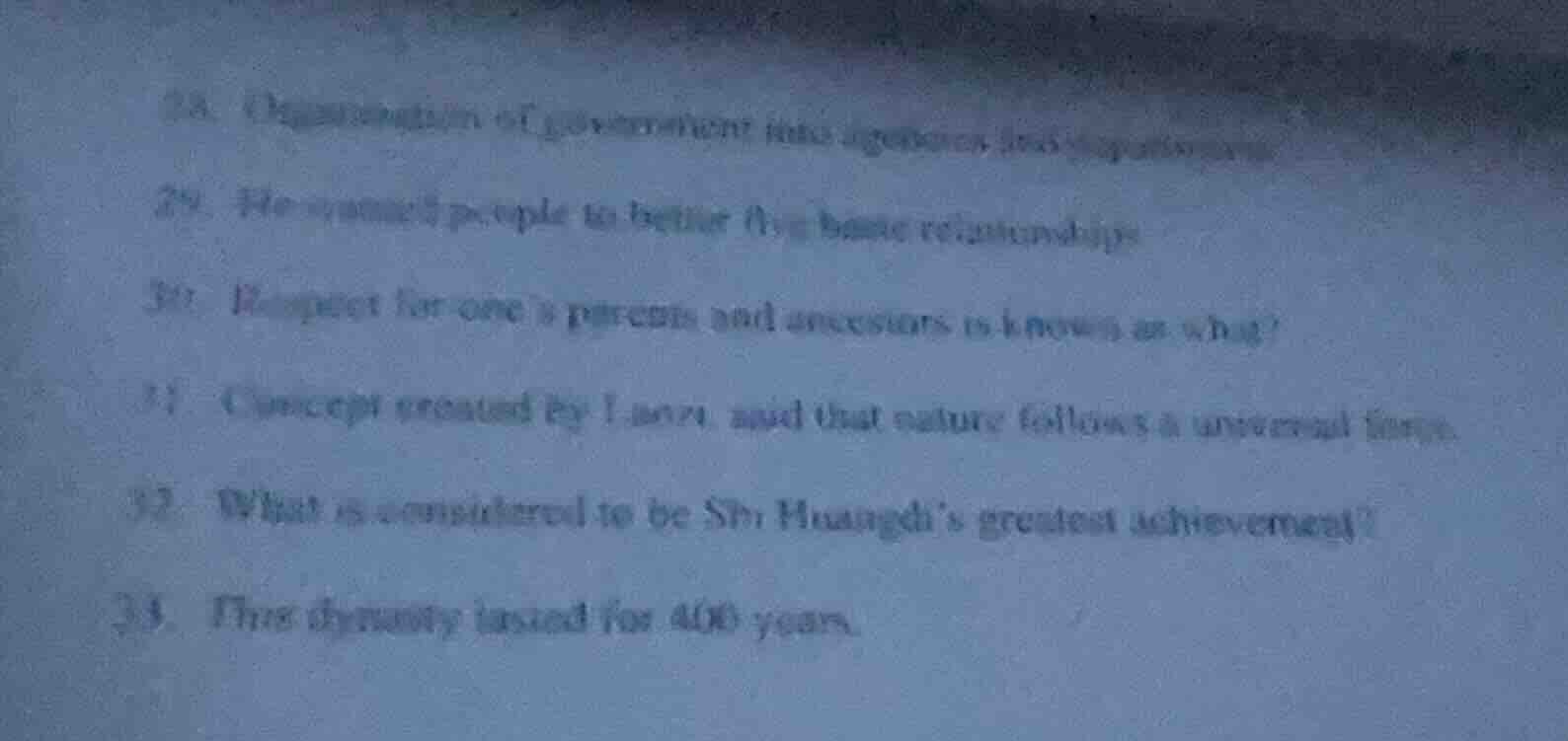 28. organization of government into agencies, departments, etc. 29. he …