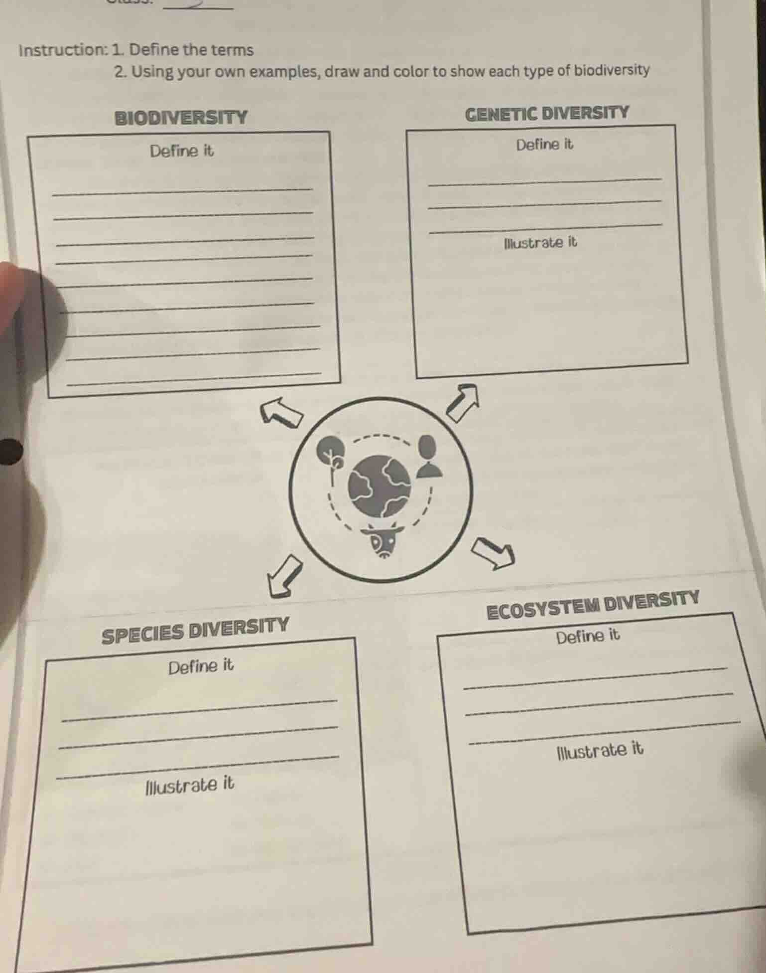 instruction: 1. define the terms 2. using your own examples, draw and c…