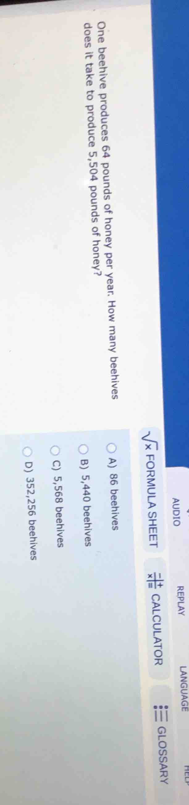 one beehive produces 64 pounds of honey per year. how many beehives doe…