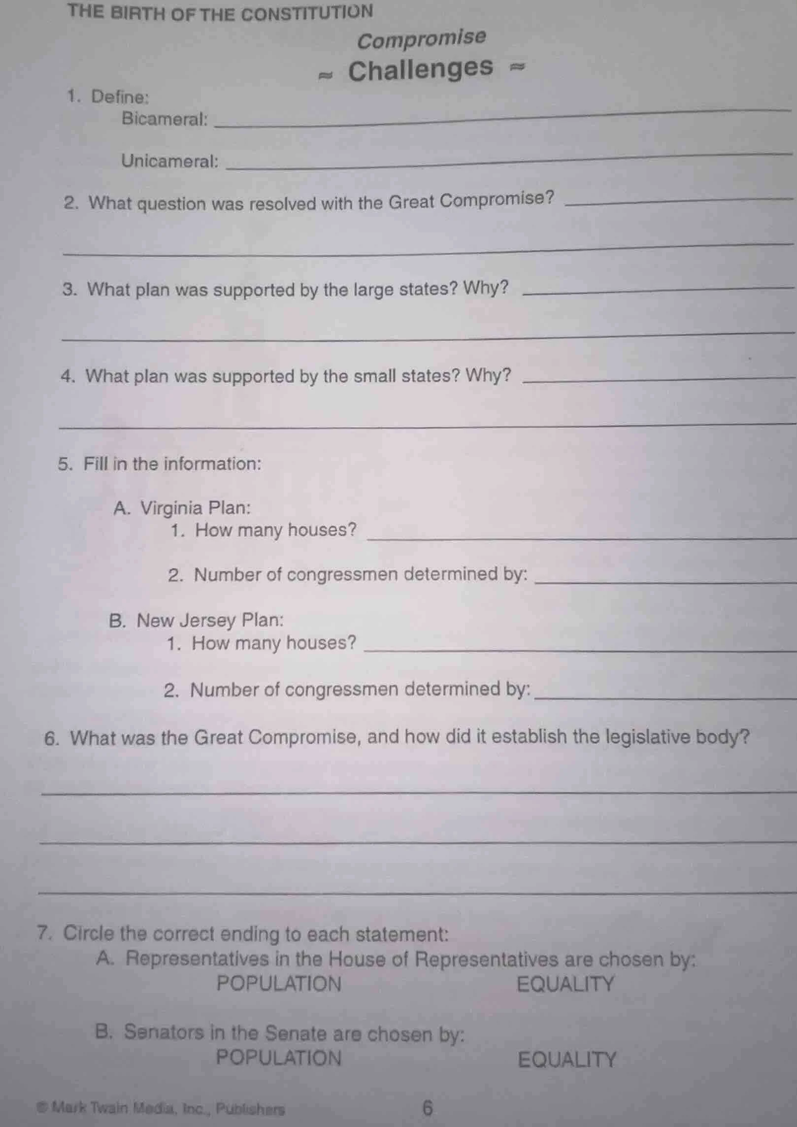 the birth of the constitution compromise ≈ challenges ≈ 1. define: bica…