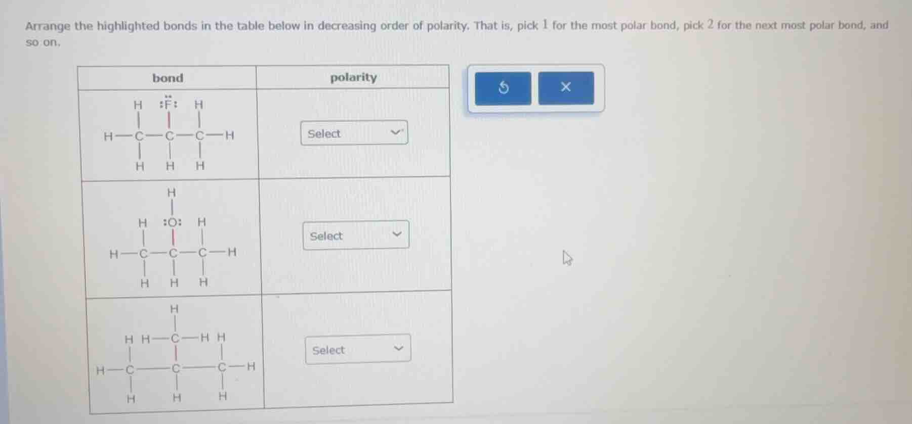 arrange the highlighted bonds in the table below in decreasing order of…