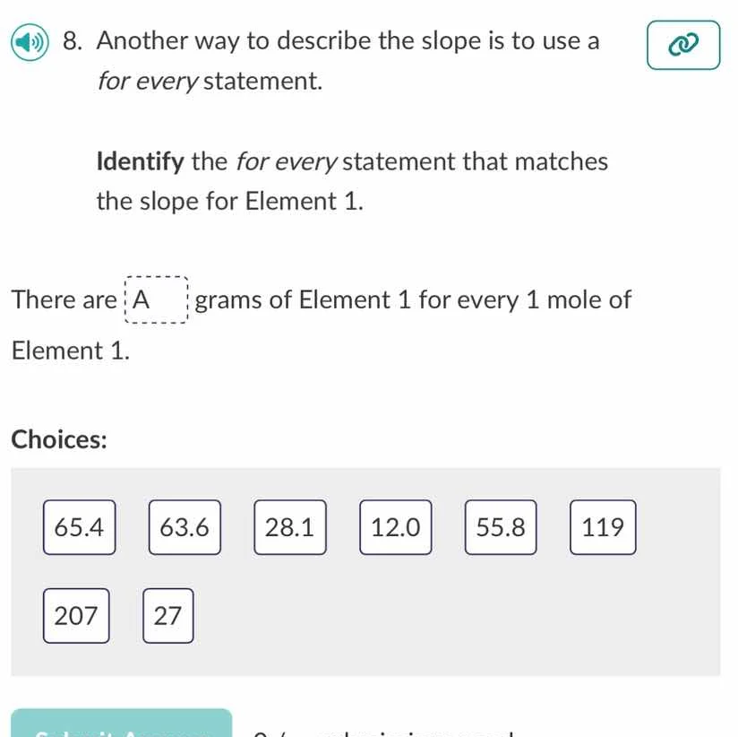 8. another way to describe the slope is to use a for every statement. i…