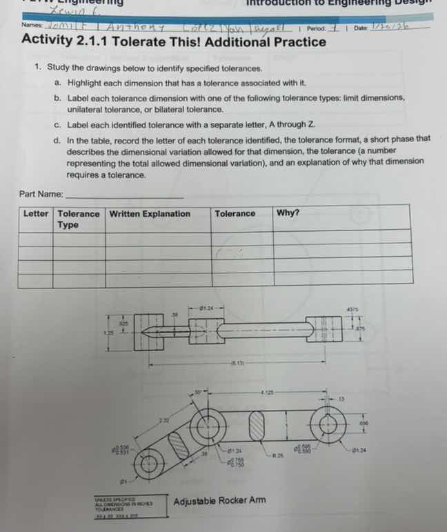 activity 2.1.1 tolerate this! additional practice 1. study the drawings…
