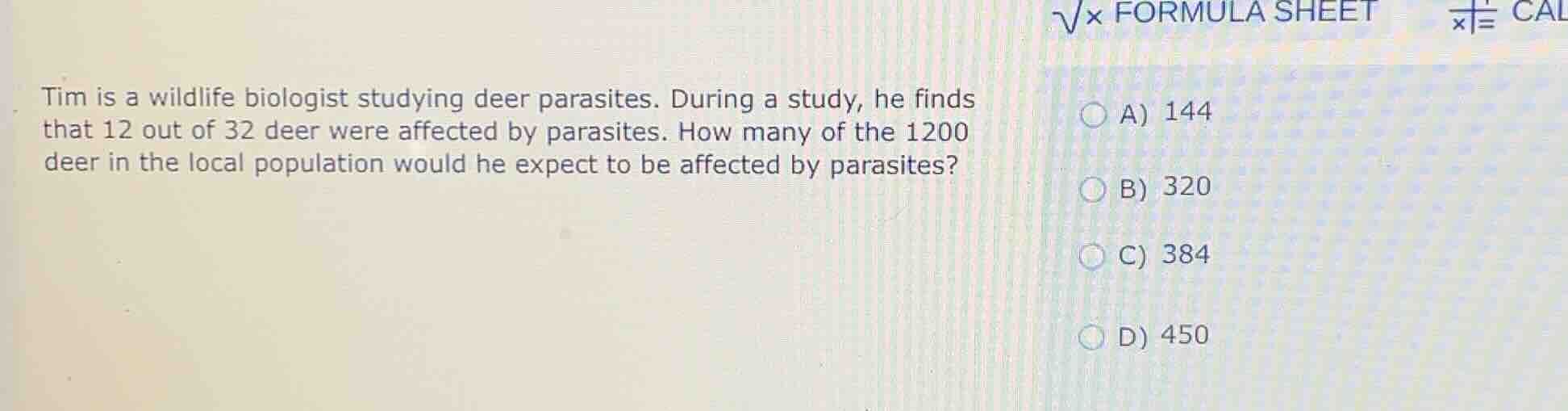 tim is a wildlife biologist studying deer parasites. during a study, he…