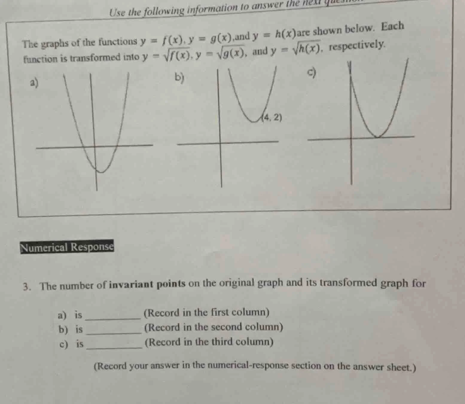 use the following information to answer the next question. the graphs o…