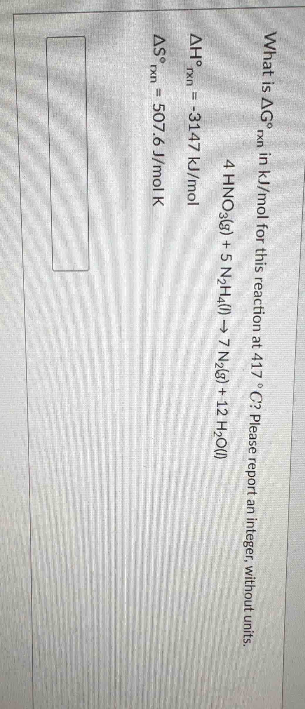 what is $\\delta g^\\circ_{\\text{rxn}}$ in kj/mol for this reaction at…