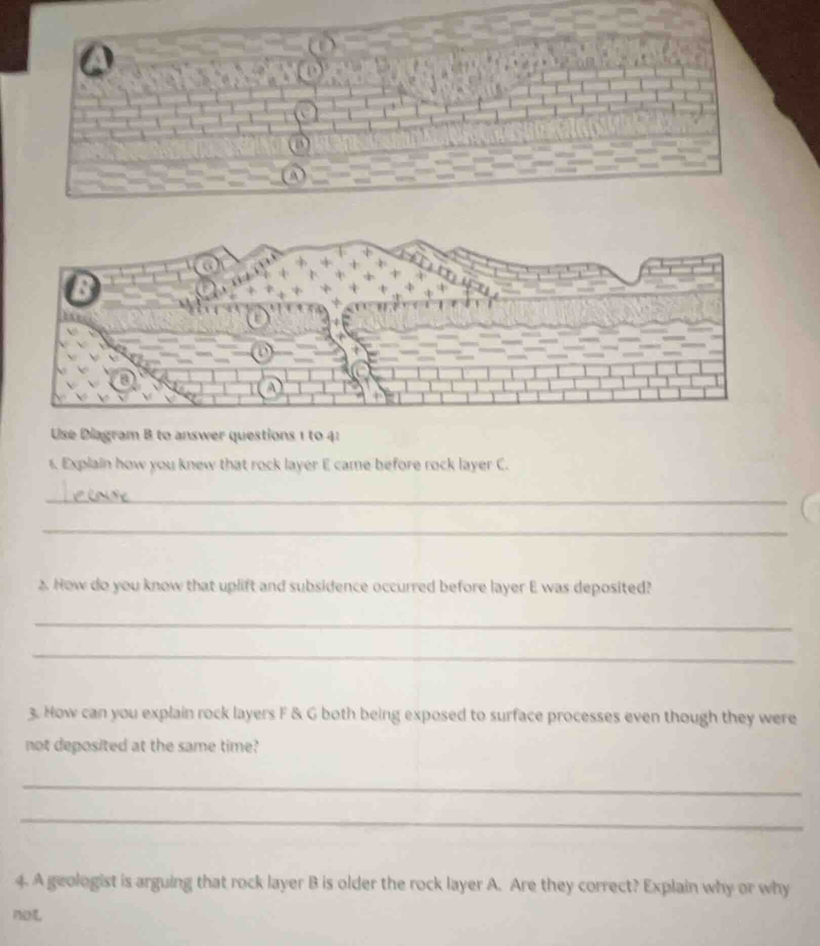 use diagram b to answer questions 1 to 4: 1. explain how you knew that …