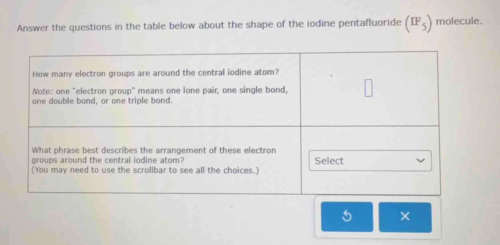 answer the questions in the table below about the shape of the iodine p…