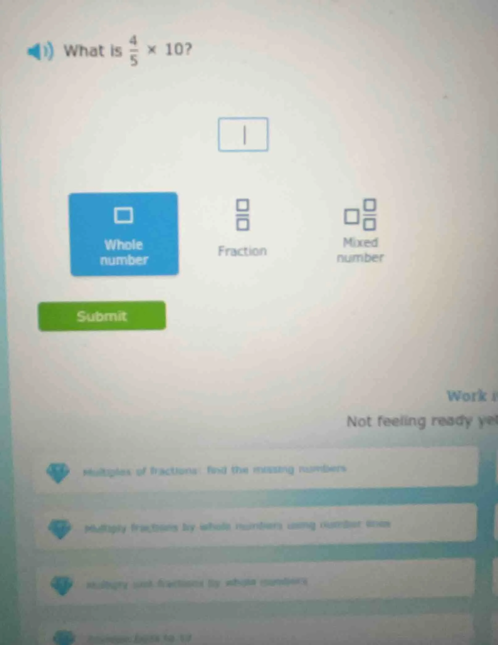 what is \\(\\frac{4}{5} \\times 10\\)?