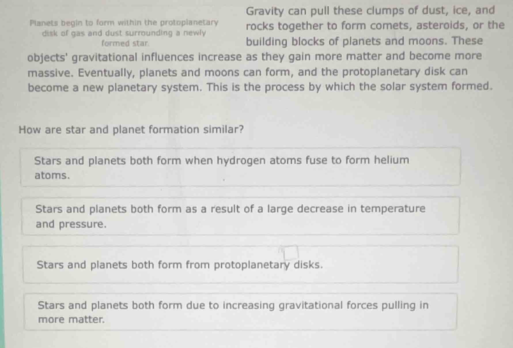 planets begin to form within the protoplanetary disk of gas and dust su…