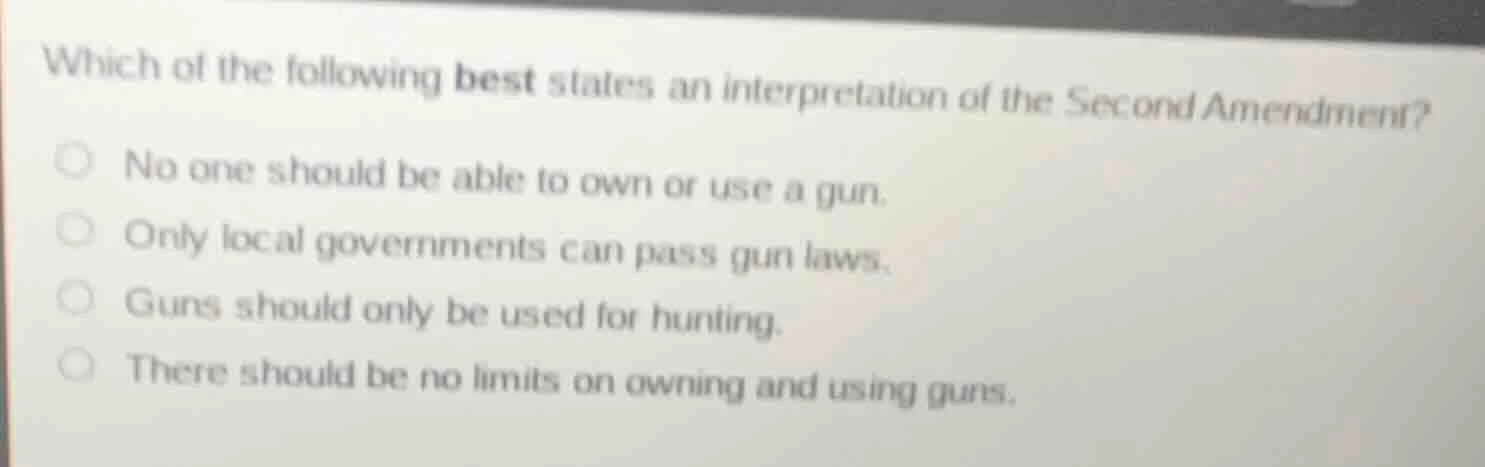which of the following best states an interpretation of the second amen…