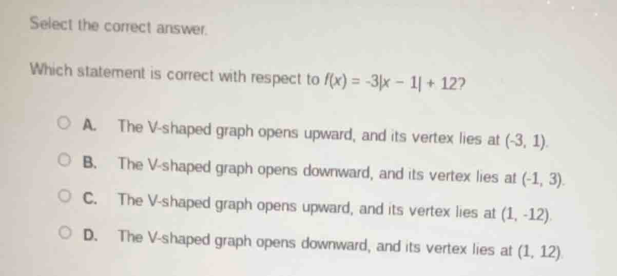 select the correct answer. which statement is correct with respect to (…