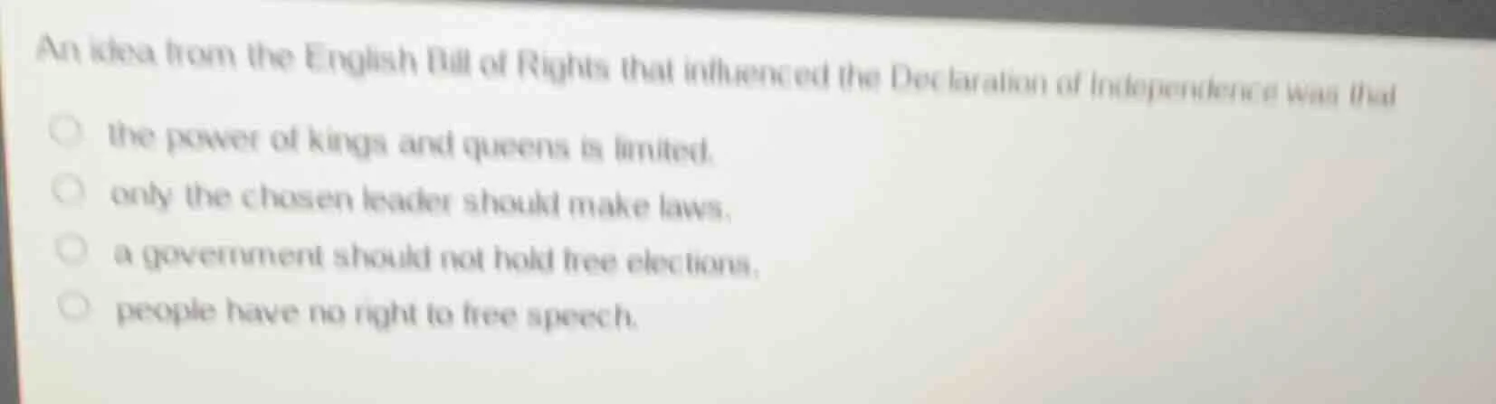 an idea from the english bill of rights that influenced the declaration…