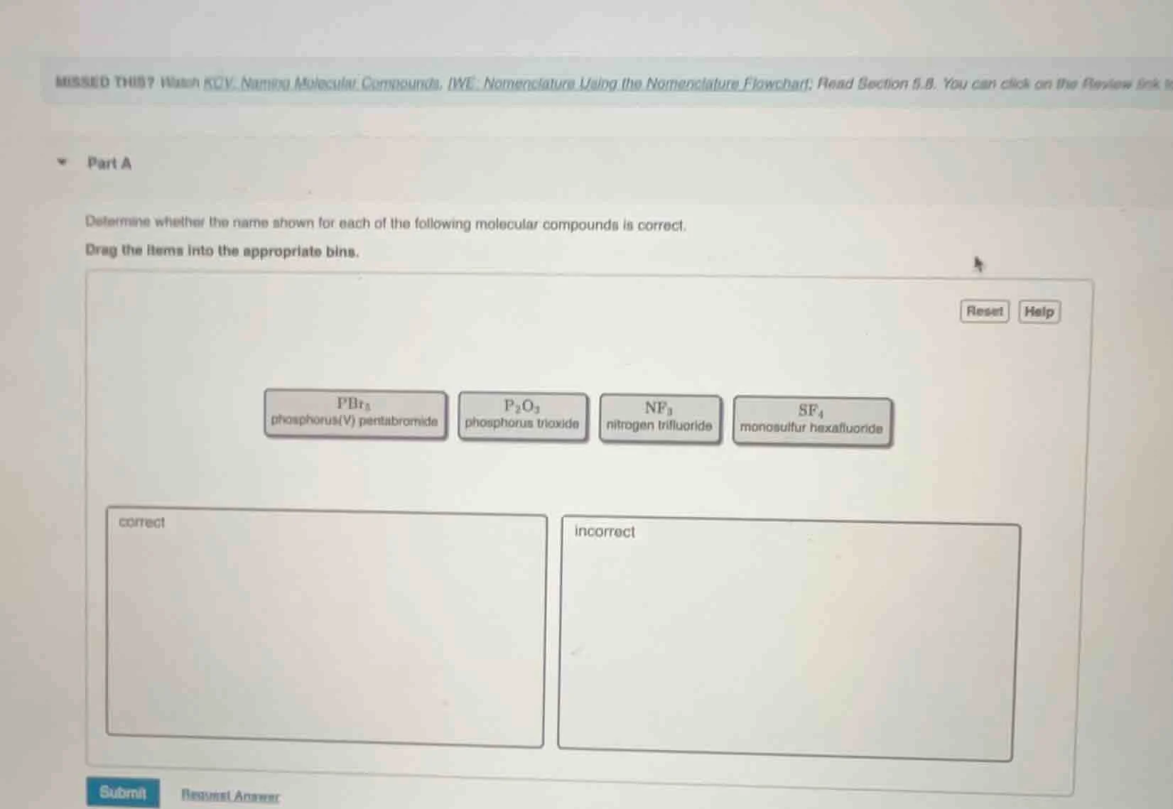 part a determine whether the name shown for each of the following molec…