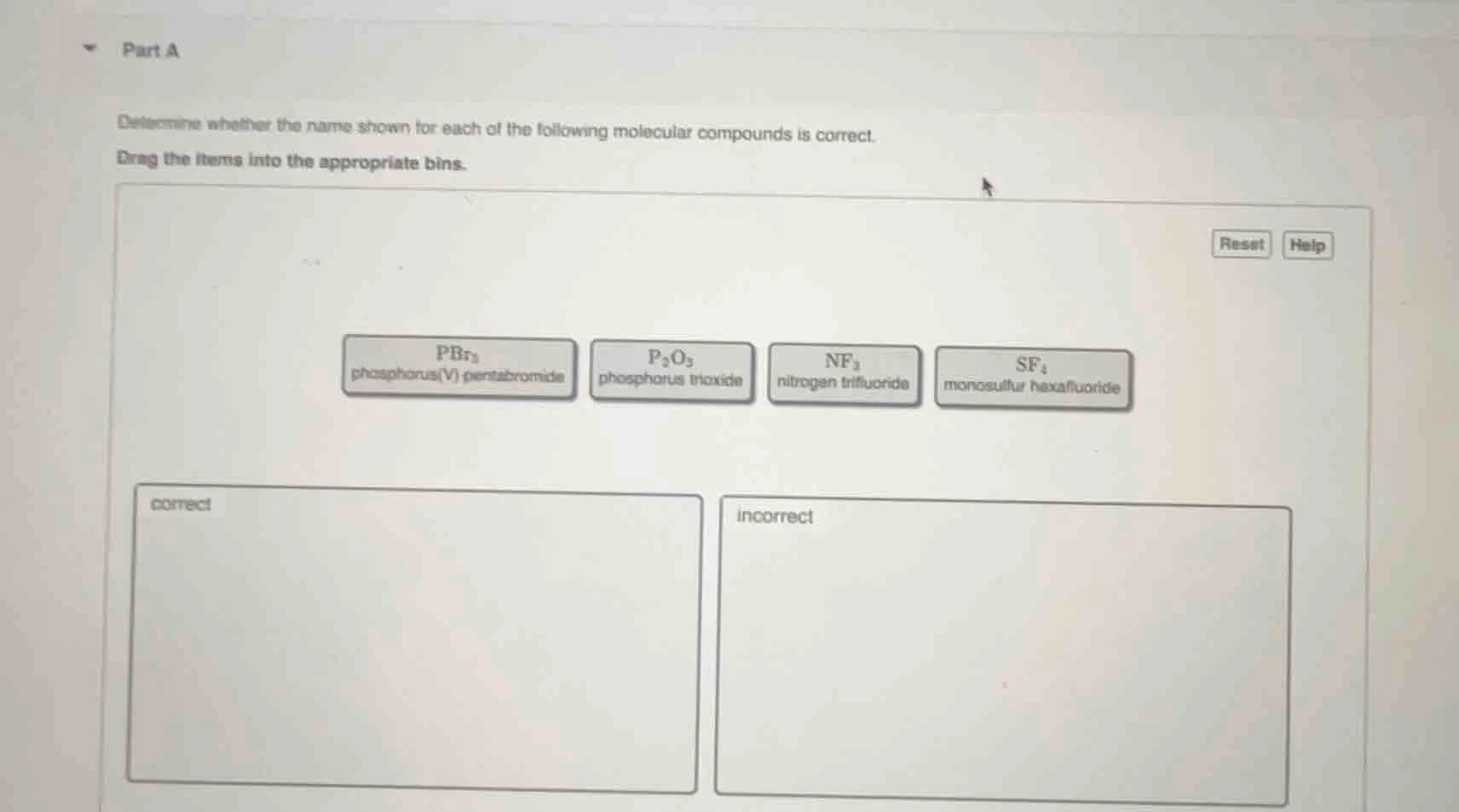 part a determine whether the name shown for each of the following molec…