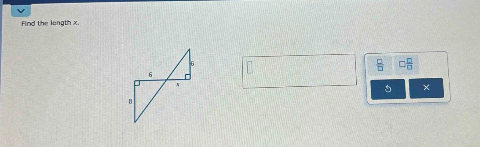 find the length x.