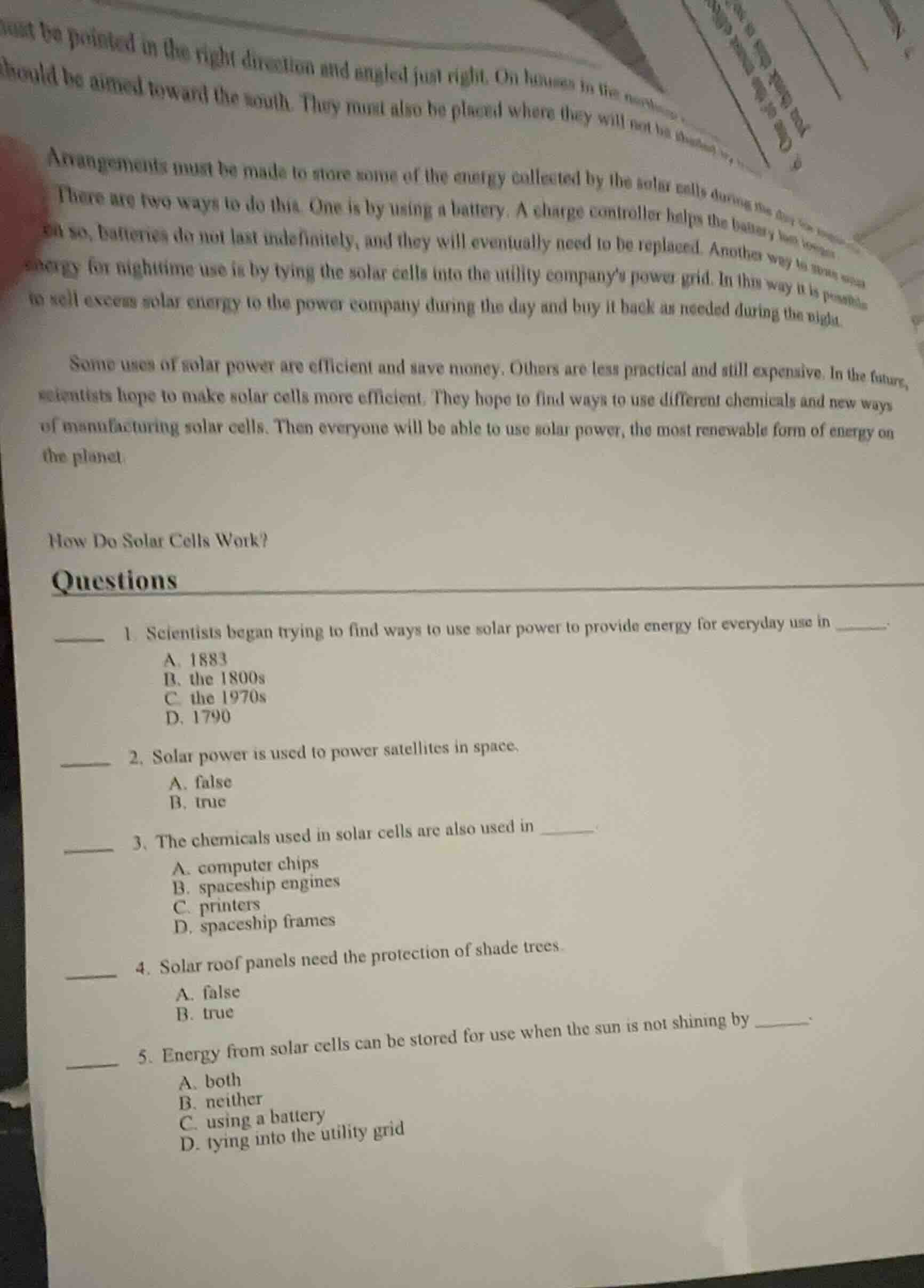 arrangements must be made to store some of the energy collected by the …