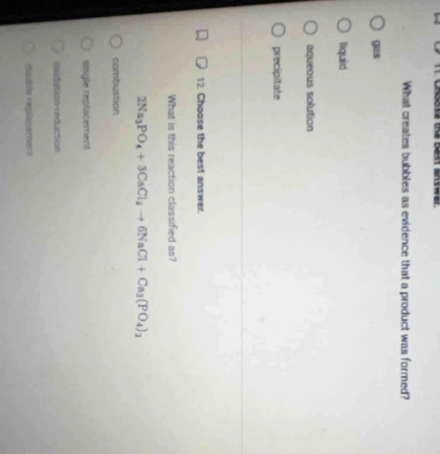 12. choose the best answer. what is this reaction classified as? $2na_3…