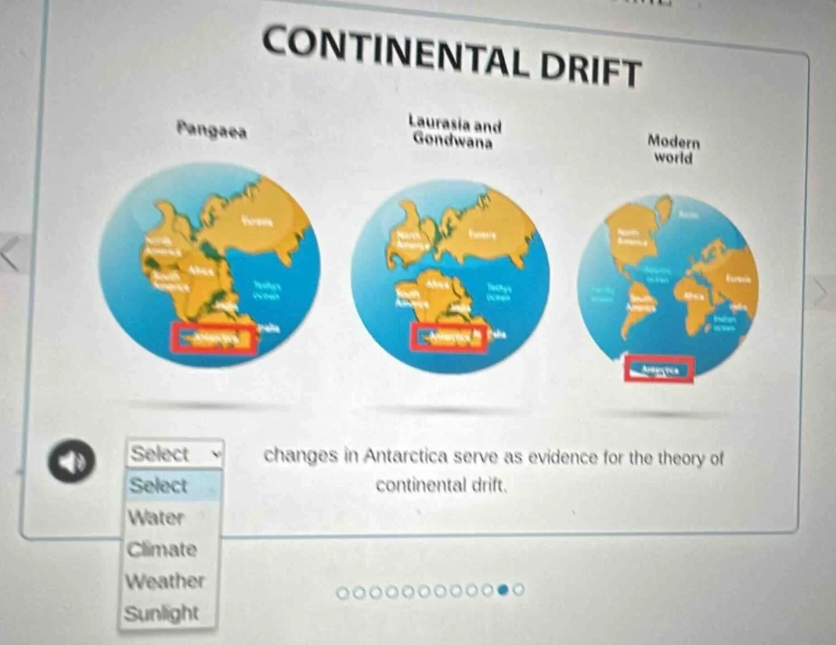 continental drift changes in antarctica serve as evidence for the theor…