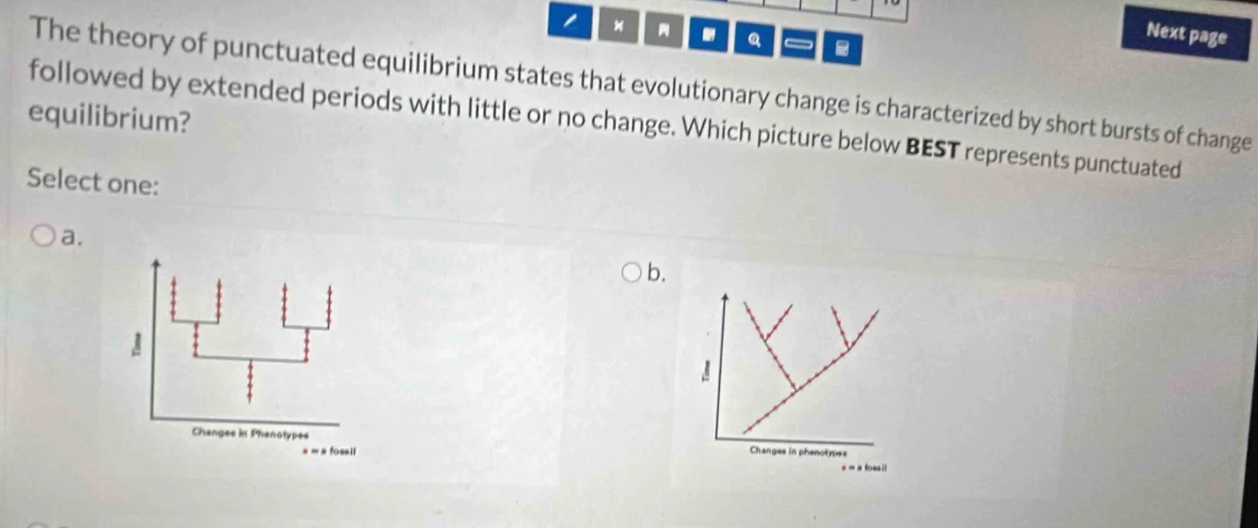 the theory of punctuated equilibrium states that evolutionary change is…