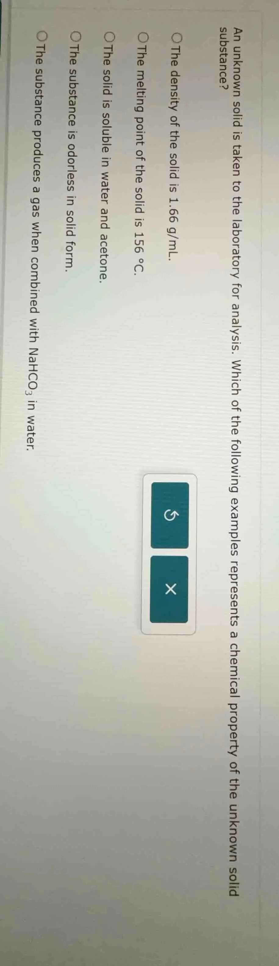 an unknown solid is taken to the laboratory for analysis. which of the …