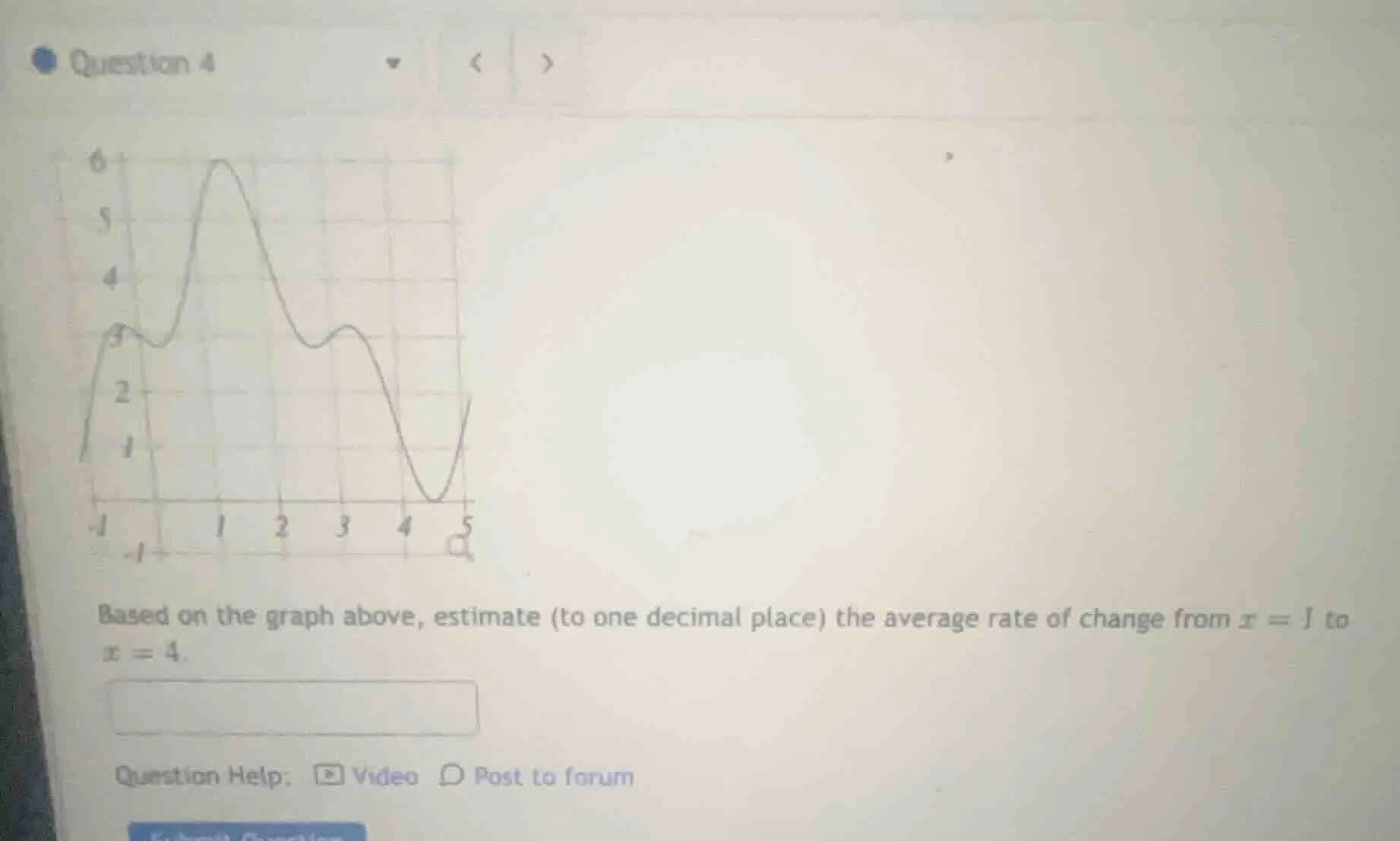 question 4 based on the graph above, estimate (to one decimal place) th…