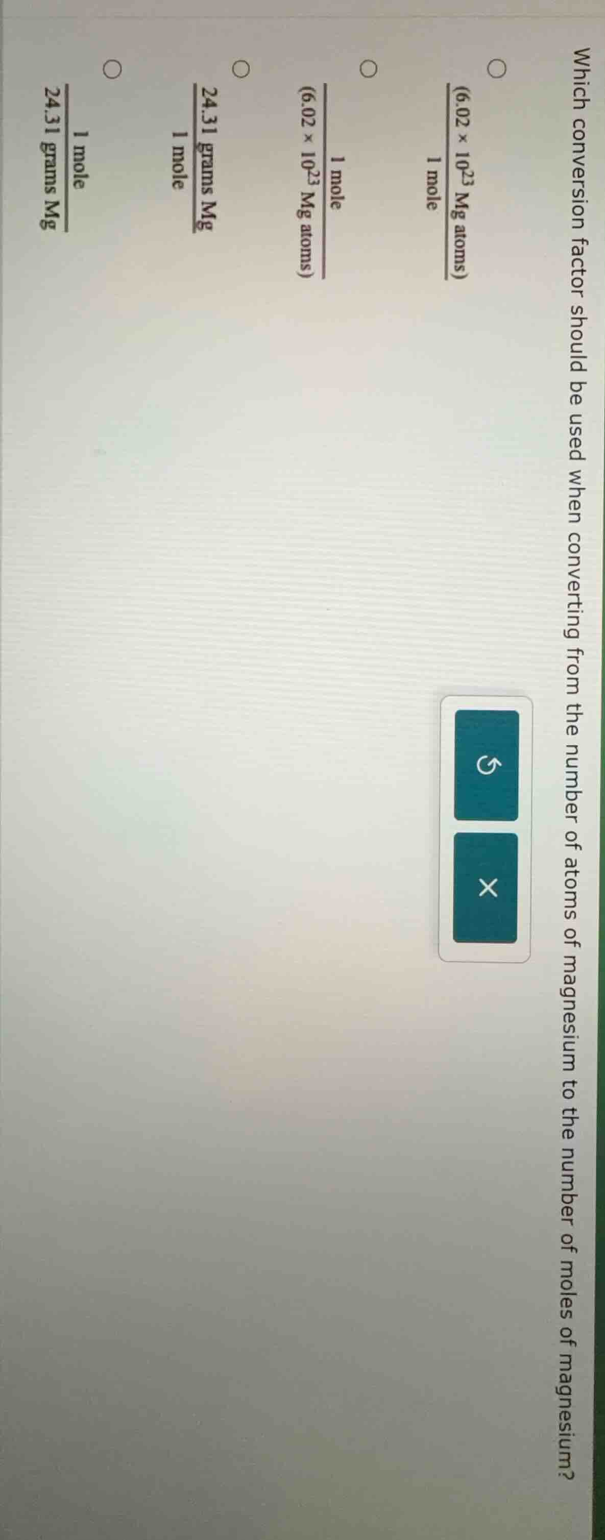 which conversion factor should be used when converting from the number …
