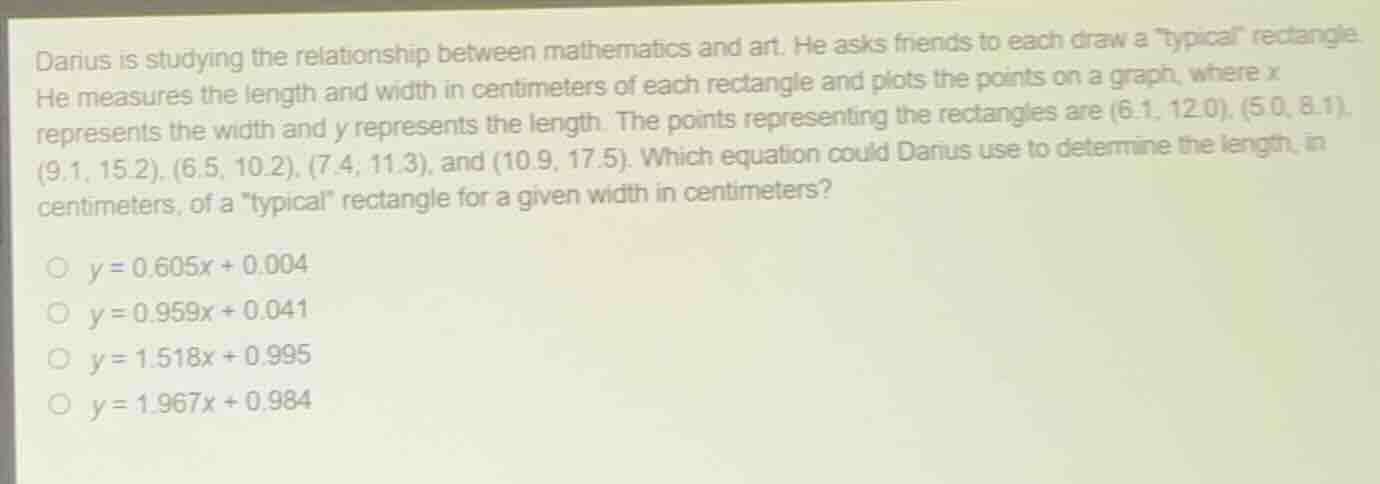 darius is studying the relationship between mathematics and art. he ask…