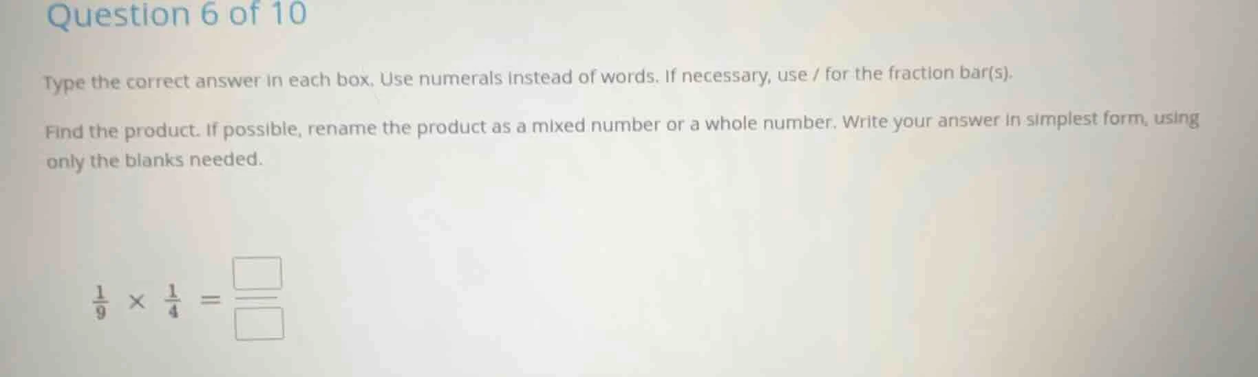 question 6 of 10 type the correct answer in each box. use numerals inst…