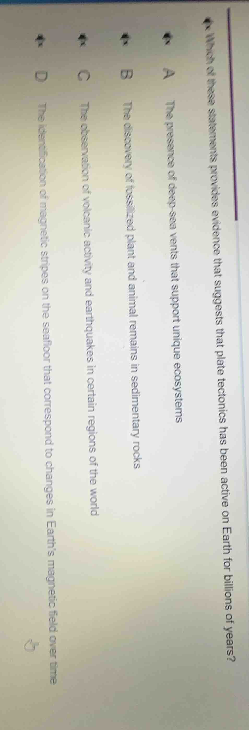 4. which of these statements provides evidence that suggests that plate…