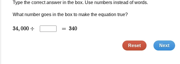 type the correct answer in the box. use numbers instead of words. what …