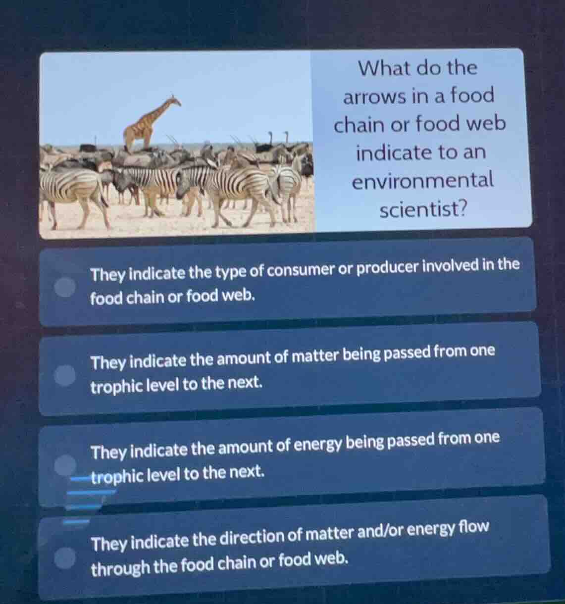what do the arrows in a food chain or food web indicate to an environme…