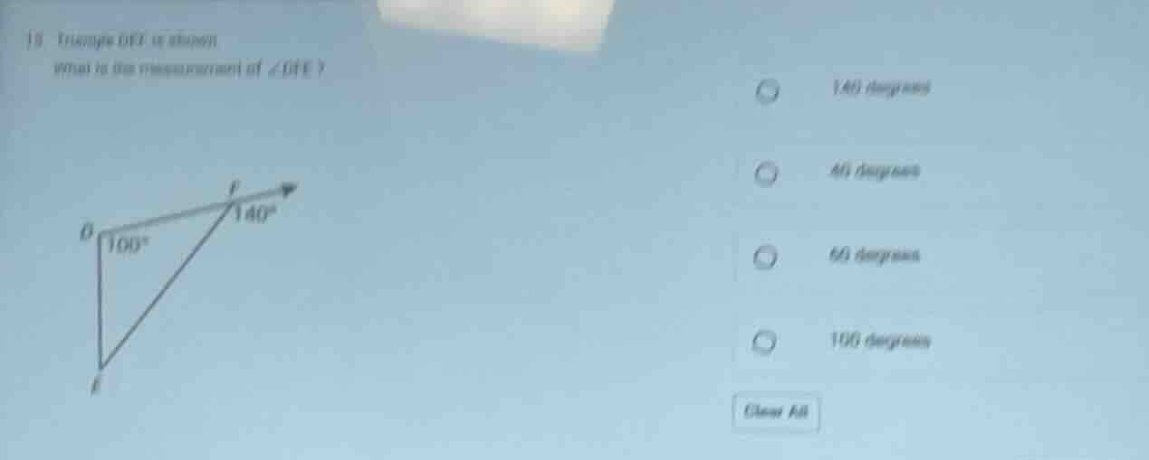 10 triangle oef is shown. what is the measurement of \\( \\angle oef \\…