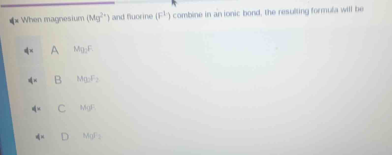 when magnesium (mg²⁺) and fluorine (f¹⁻) combine in an ionic bond, the …