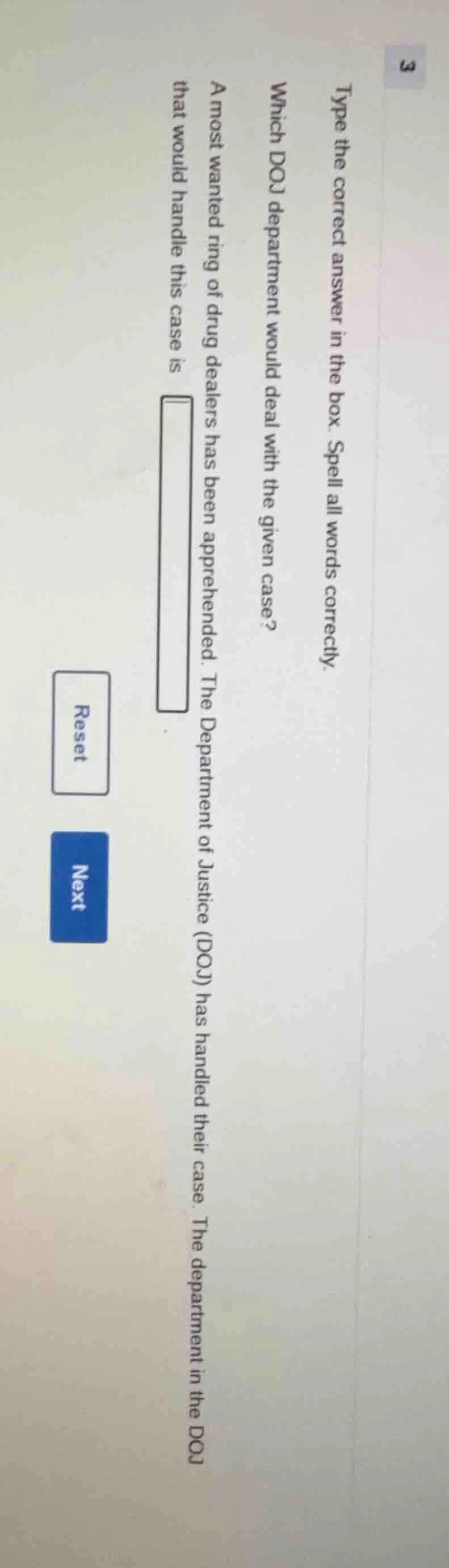 type the correct answer in the box. spell all words correctly. which do…